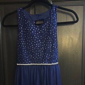 Elegant Blue Kids Dress with Sparkling Accents